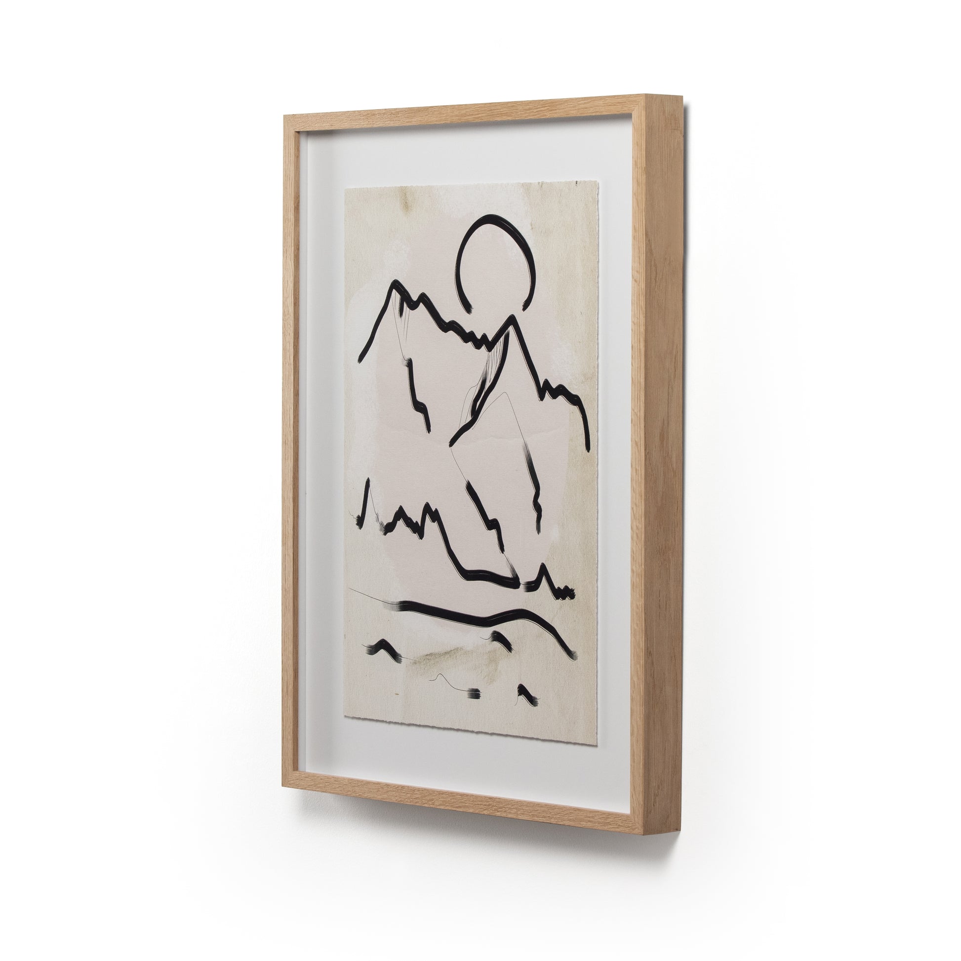 We love the clean contrast Mountain High II Art bings to a space. Original rendering by Bangkok-based art house Coup D'Esprit, this is framed within vertical grain white oak for a museum-quality look.  Compete the look with Mountain High I, III & IV!