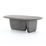 Featuring Naya Outdoor Coffee Table by Four Hands at Amethyst Home. This Naya Outdoor Coffee Table is modern and curve-driven. Dark grey concrete forms a rounded rectangle top with bullnose edging, reminiscent of a shapely surfboard.  Cover or store inside during inclement weather.
Overall Dimensions: 46"W x 28"L x 16"HColors: Dark GreyMaterials: ConcreteWeigh.  Amethyst Home provides interior design, new home construction design consulting, vintage area rugs, and lighting in the Miami metro area.