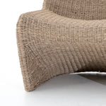 Featuring Portia Outdoor Occasional Chair - Vintage White by Four Hands at Amethyst Home. This Portia Outdoor Occasional Chair - Vintage White features a unique shape for comfortable seating. Finished in a vintage white, all-weather wicker makes this the perfect chair for indoors or out.
Cover or store inside during inclement weather and when not in use.
O.  Amethyst Home provides interior design, new home construction design consulting, vintage area rugs, and lighting in the Calabasas metro area.