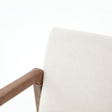 Featuring Reuben Dining Chair - Harbor Natural by Four Hands at Amethyst Home. Elegance is no exaggeration with this Reuben Dining Chair - Harbor Natural. Slim, tapered oak with arms wrapped in vintage leather frames a floating seat covered in natural linen. We'd love to see this in your dining room, kitchen, or other space!
Overall Dimensions: 23.25"W .  Amethyst Home provides interior design, new home construction design consulting, vintage area rugs, and lighting in the Laguna Beach metro area.