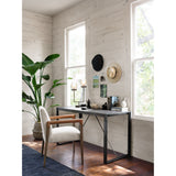 Featuring Reuben Dining Chair - Harbor Natural by Four Hands at Amethyst Home. Elegance is no exaggeration with this Reuben Dining Chair - Harbor Natural. Slim, tapered oak with arms wrapped in vintage leather frames a floating seat covered in natural linen. We'd love to see this in your dining room, kitchen, or other space!
Overall Dimensions: 23.25"W x 2.  Amethyst Home provides interior design, new home construction design consulting, vintage area rugs, and lighting in the Nashville metro area.