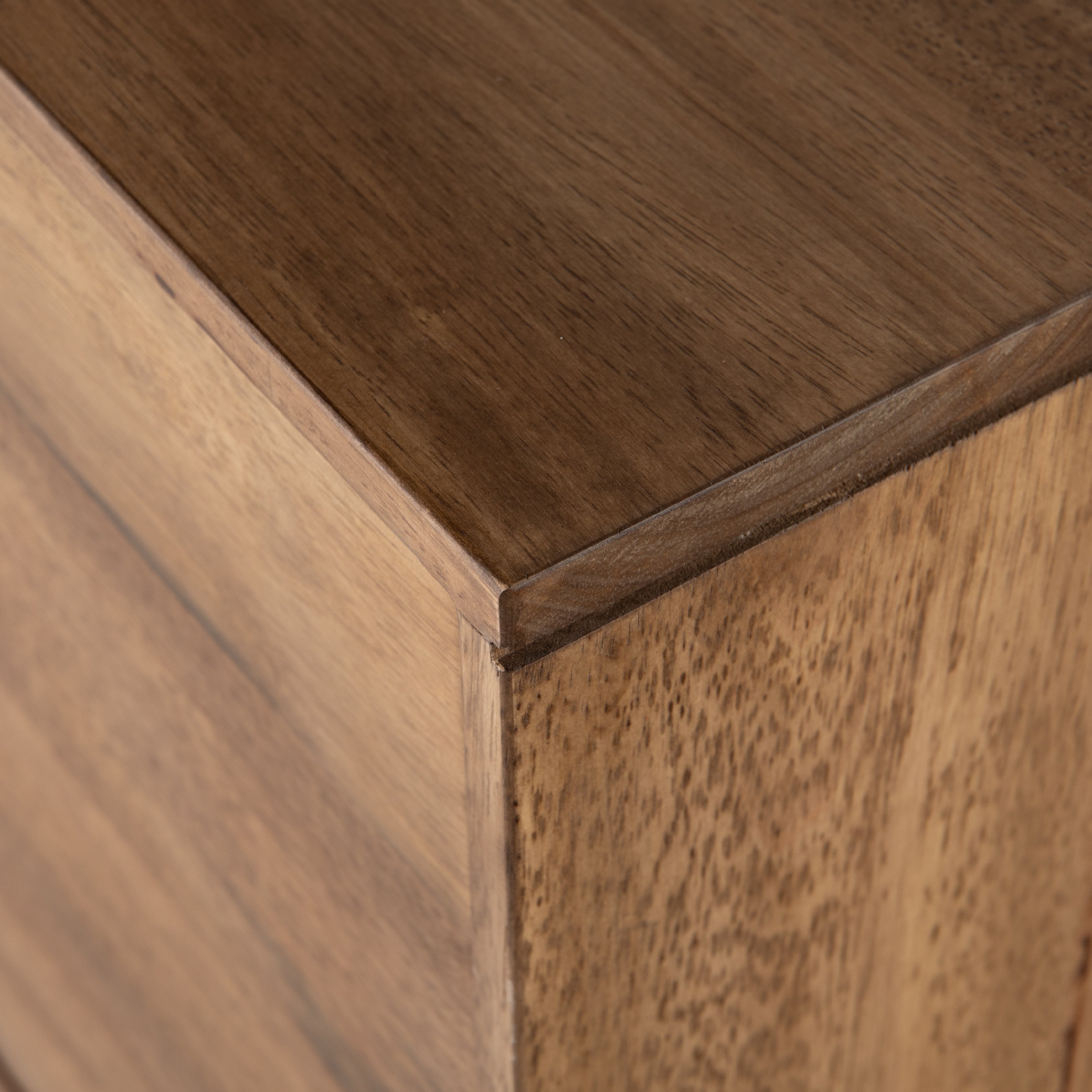 Featuring Reza Media Console - Smoked Honey by Four Hands at Amethyst Home. We love mid-century feel to this Reza Media Console - Smoked Honey. Finished in a light, smoked honey, a clean-lined parawood console sits in an arched cradle base of toasted acacia, for fresh contrast. Twist-lock metal hardware adds a clever finishing touch. Rear cutouts for media co.  Amethyst Home provides interior design, new home construction design consulting, vintage area rugs, and lighting in the Austin metro area.