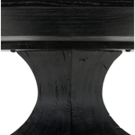 Featuring Sargon Dining Table - Bluestone by Four Hands at Amethyst Home. We love the unique bell shape of this Sargon Bluestone Dining Table. It brings an industrial feel to any dining room. 
Overall Dimensions: 53.25"W x 53.25"L x 30"H
Colors: Washed Black, BluestoneMaterials: Solid Oak, BluestoneWeight: 235.89 lbVolume: 28.71 cu ftClearance from Floor: 28".  Amethyst Home provides interior design, new home construction design consulting, vintage area rugs, and lighting in the Dallas metro area.