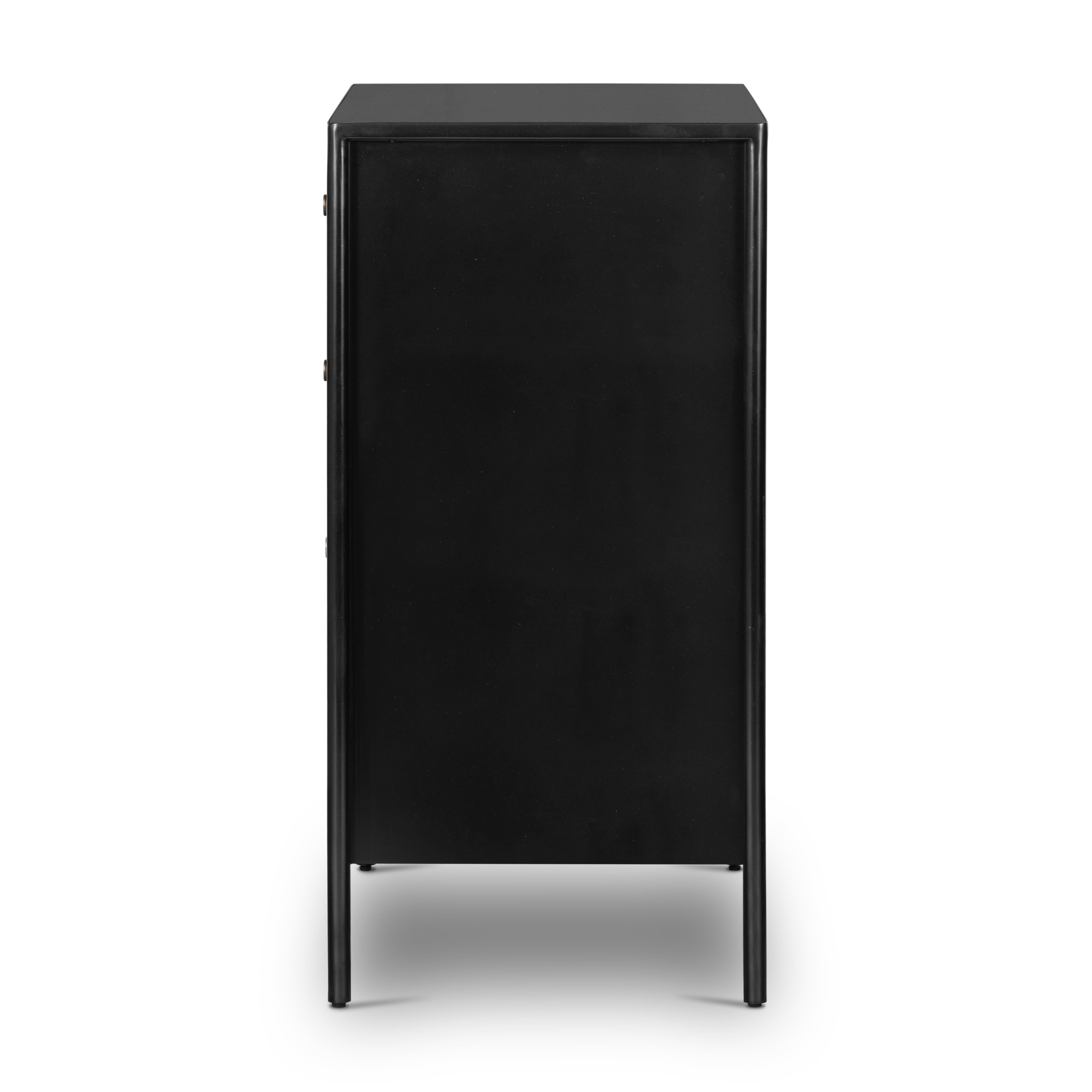 Featuring Soto 5 Drawer Dresser - Black by Four Hands at Amethyst Home. Bring a clean, beautifully industrial look to the bedroom with this Soto 5 Drawer Dresser - Black!  The roomy five-drawer dresser is made from black-finished iron, featuring bronzed iron hardware to elevate the look of any bedroom!
Overall Dimensions: 36"W x 19"L x 38.50"H
Colors: Black, W.  Amethyst Home provides interior design, new home construction design consulting, vintage area rugs, and lighting in the Omaha metro area.