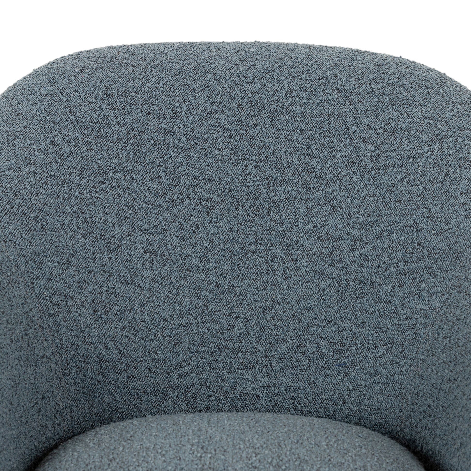 We love the curvy silhouette and classic rolled arms of this Suerte Chair - Knoll Sky. Sky-blue boucle lends a fresh feel to vintage-inspired accent seating for any living room, office, or other area.   Overall Dimensions: 35.00"w x 33.50"d x 31.00"h