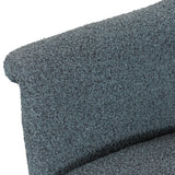 Featuring Suerte Chair - Knoll Sky by Four Hands at Amethyst Home. We love the curvy silhouette and classic rolled arms of this Suerte Chair - Knoll Sky. Sky-blue boucle lends a fresh feel to vintage-inspired accent seating for any living room, office, or other area. 
Overall Dimensions: 35"W x 33.50"L x 31"HColors: Knoll Sky, Matte EbonyMaterials: 95.  Amethyst Home provides interior design, new home construction design consulting, vintage area rugs, and lighting in the Salt Lake City metro area.