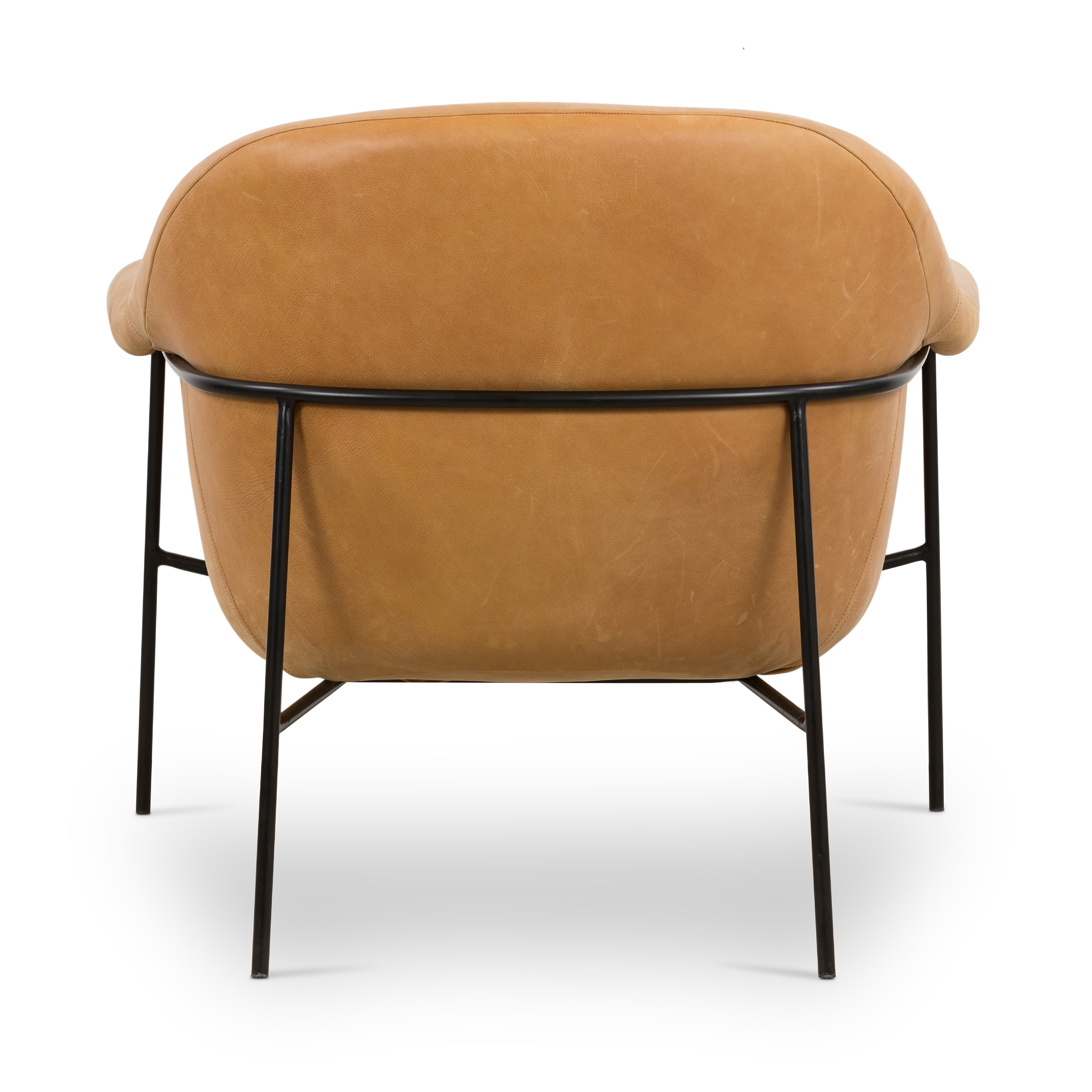 Featuring Suerte Chair - Palermo Butterscotch by Four Hands at Amethyst Home. With a curvy silhouette and classic rolled arms, this Suerte Chair - Palermo Butterscotch has butterscotch leather that lends a fresh feel to vintage-inspired accent seating. The airy iron cradle base brings a beautiful balance of scale to any living room or office!
Overall Dime.  Amethyst Home provides interior design, new home construction design consulting, vintage area rugs, and lighting in the Scottsdale metro area.
