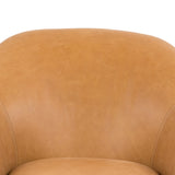 Featuring Suerte Chair - Palermo Butterscotch by Four Hands at Amethyst Home. With a curvy silhouette and classic rolled arms, this Suerte Chair - Palermo Butterscotch has butterscotch leather that lends a fresh feel to vintage-inspired accent seating. The airy iron cradle base brings a beautiful balance of scale to any living room or office!
Overall Dime.  Amethyst Home provides interior design, new home construction design consulting, vintage area rugs, and lighting in the Washington metro area.