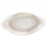 This Tadeo Round Tray - Ivory is made from reclaimed wood and has a gorgeous organic, earthy feel. Whether it's placed on your coffee table or in your kitchen, this will be your new favorite tray!  Amethyst Home celebrates natural materials, which often comes with beautiful imperfections. Each piece is made uniquely for you, please expect some variation and character. We embrace the design approach of Wabi Sabi!  Overall Dimensions: 23.50"w x 19.75"d x 1.75"h Colors: Ivory Materials: Solid Reclaimed Wood