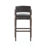 Featuring Tyler Chaps Ebony Counter Stool by Four Hands at Amethyst Home. The Tyler Counter Stool in Chaps Ebony makes counter seating stylish with an angular, dark and smoky birch frame, a deep seat, and a striking, low-slung back. The stool is comfortable for long dinners and conversations with a covered black, top-grain leather seat and back.
Counte.  Amethyst Home provides interior design, new home construction design consulting, vintage area rugs, and lighting in the Newport Beach metro area.