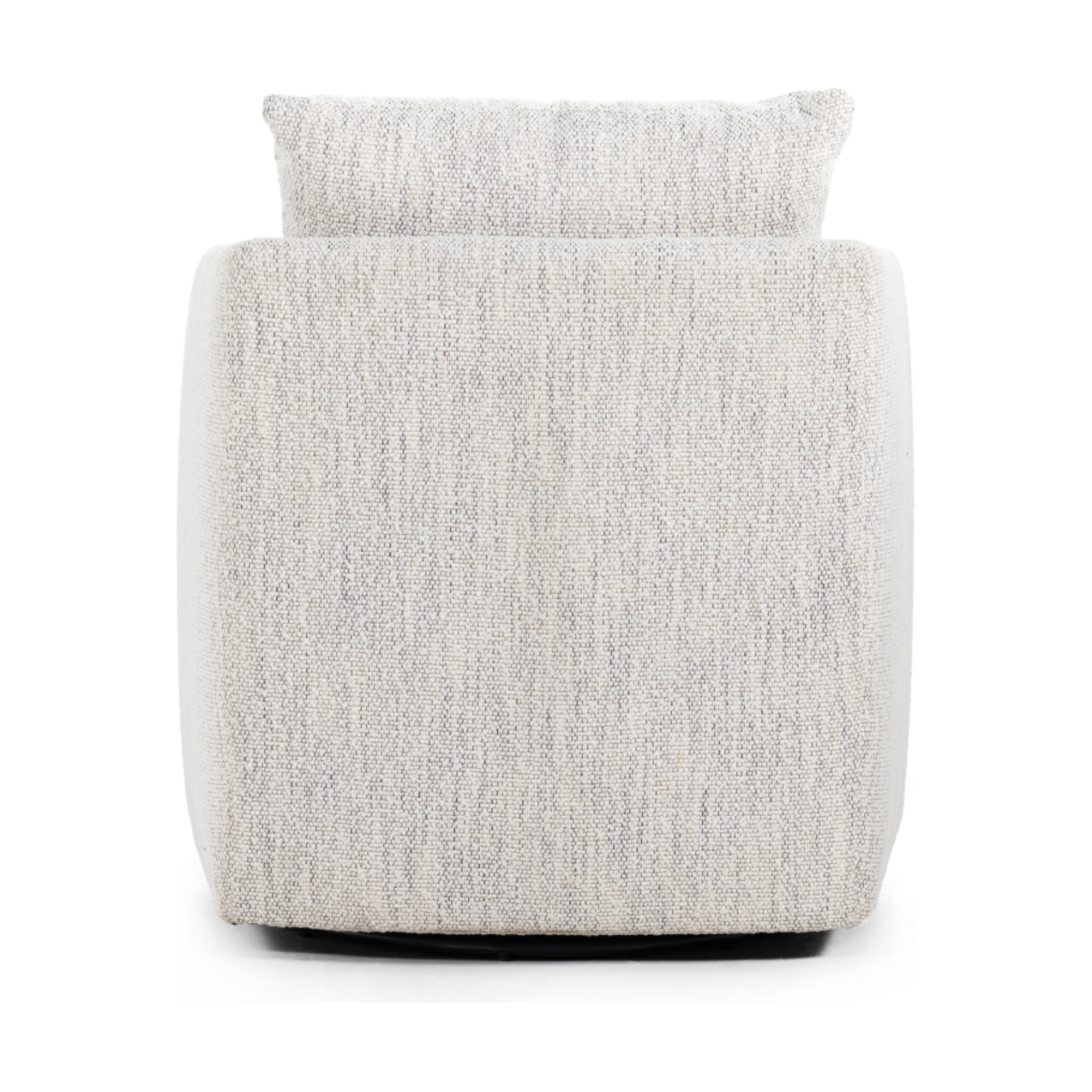 This Whittaker Swivel Chair - Merino Cotton is a comfortable classic. Atop a 360-degree swivel base, well-tailored cotton seating provides a beautifully simple place to perch in style, with feather-blend cushioning for total relaxation -- the perfect chair for a baby room, living room, or other area.   Overall Dimensions: 28.75"w x 35.00"d x 35.50"h