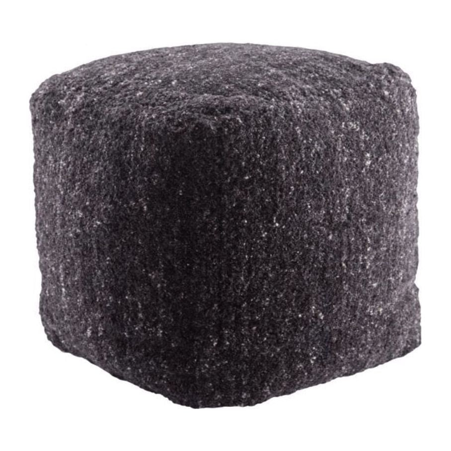Vagabond Pouf Black and Speckled Ivory - Amethyst Home