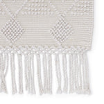 Featuring Cosette Esma Rug by Jaipur Living at Amethyst Home. The handwoven Cosette Esma Area Rug features a textural feel and casual, fun style. The Esma rug showcases a boucle-style geometric design in a light and airy white colorway. Crafted of PET yarn, or recycled plastic, this chic and durable rug brings warmth and a hint of global appeal to indoor a.  Amethyst Home provides interior design, new home construction design consulting, vintage area rugs, and lighting in the Nashville metro area.