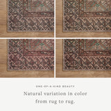 Featuring Billie Amber Lewis x Loloi Aqua / Rust Rug by Loloi at Amethyst Home. Touting richly saturated colors and a distressed pattern, the Billie Collection captures the look of a well-worn antique rug at a remarkable value. Reminiscent of one-of-a-kind rugs, this Amber Lewis x Loloi collection features random variations in color that render no two piec.  Amethyst Home provides interior design, new home construction design consulting, vintage area rugs, and lighting in the San Diego metro area.