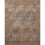 Featuring Billie Amber Lewis x Loloi Aqua / Rust Rug by Loloi at Amethyst Home. Touting richly saturated colors and a distressed pattern, the Billie Collection captures the look of a well-worn antique rug at a remarkable value. Reminiscent of one-of-a-kind rugs, this Amber Lewis x Loloi collection features random variations in color that render no two pieces.  Amethyst Home provides interior design, new home construction design consulting, vintage area rugs, and lighting in the Houston metro area.