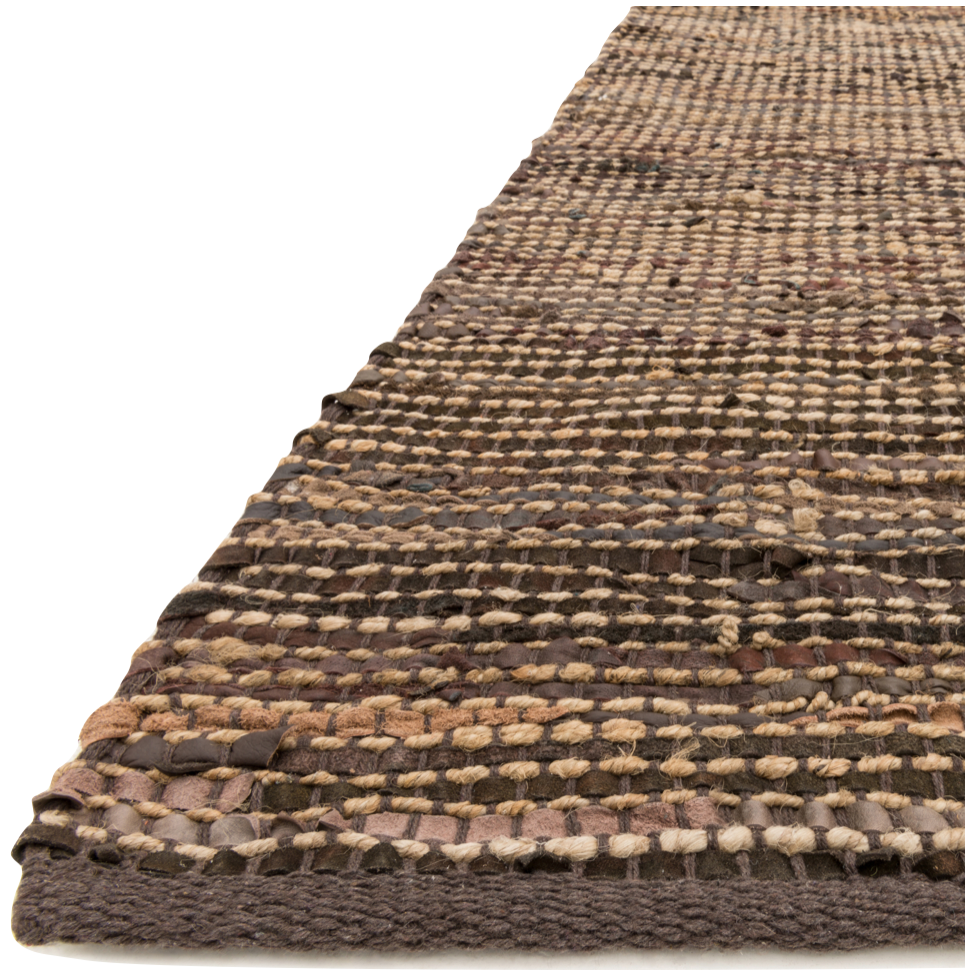 Give your room an all natural feel with the Edge ED-01 Brown Area Rug by Loloi. These earthy rugs are hand woven in India of alternating strips of leather, jute, and cotton for a unique tactile feel that your feet will love. Available in four neutral colors, ensuring a seamless addition to any decor.