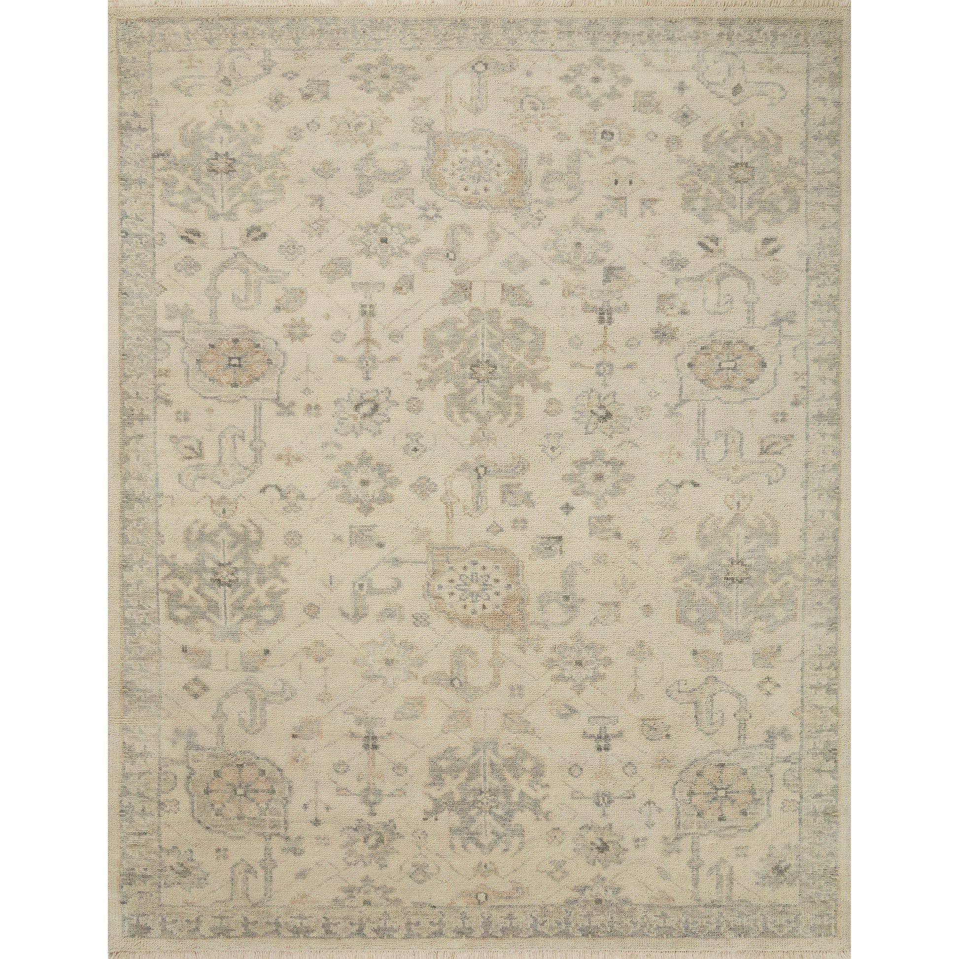 The Helena Beige / Stone HEL-06 rug from Loloi is hand-knotted of 100% wool, refined, yet versatile for any home. The Helena rug combines weathered tones and worldly patterns for a beautiful grounding element in any room.