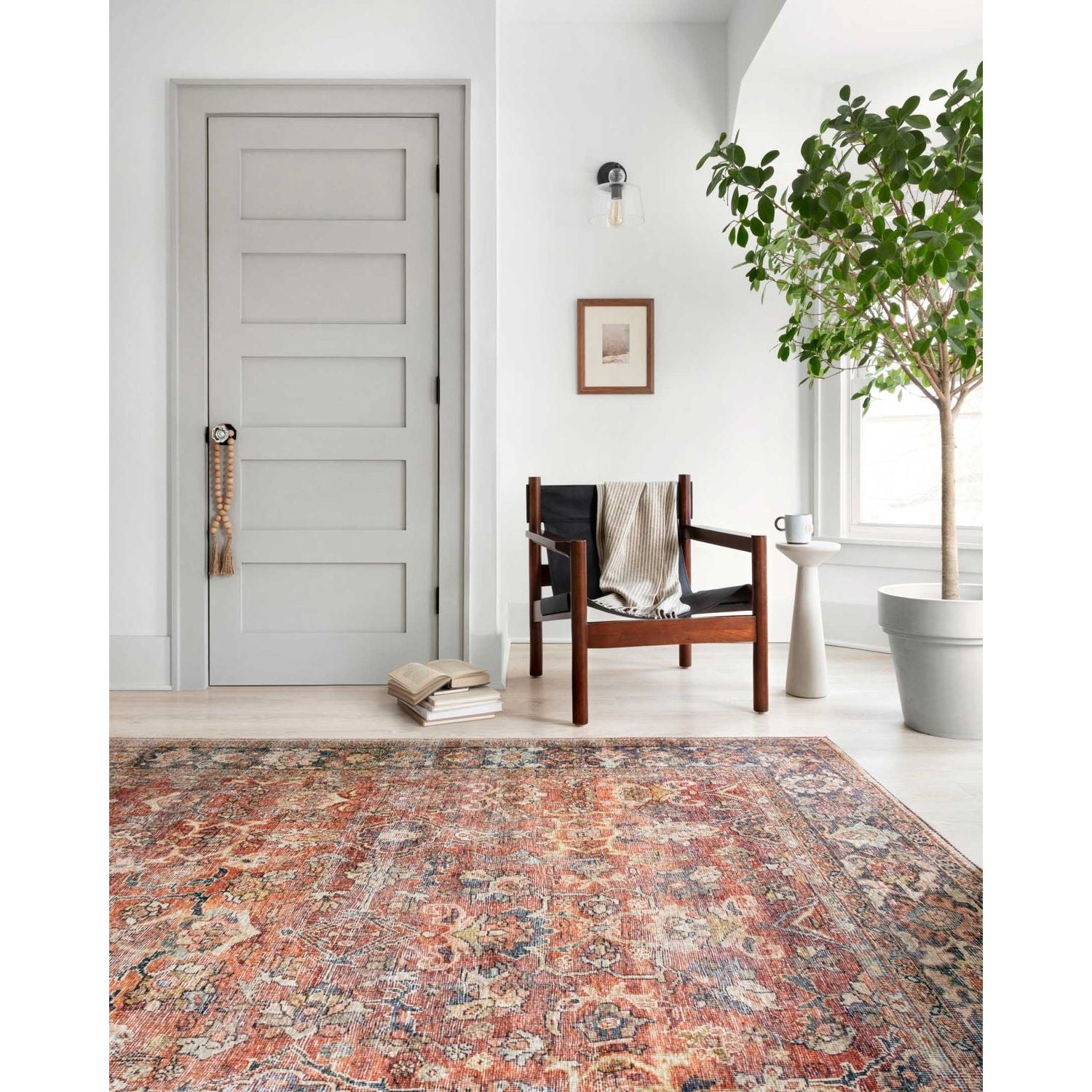 The Layla Collection is traditional and timeless, with a beautiful lived-in design that captures the spirit of an old-world rug. This traditional power-loomed rug is crafted of 100% polyester with a classic and sophisticated color palette and subtle patina.  Power Loomed 100% Polyester LAY-02 Spice/Marine