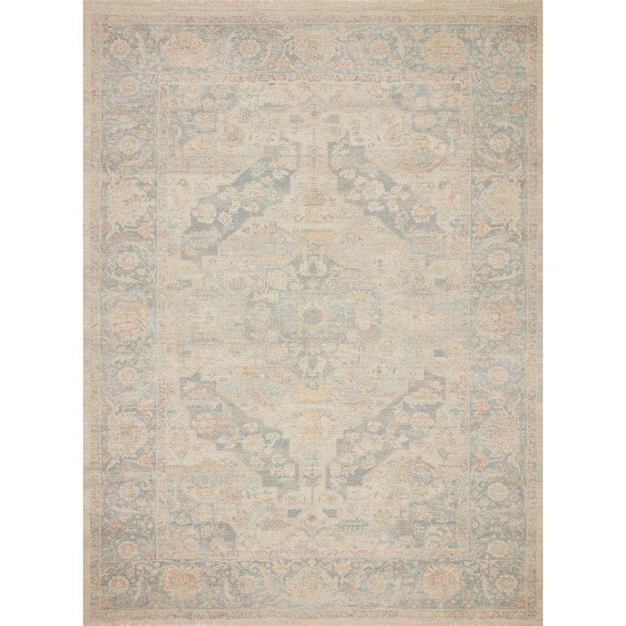 Priya Bone / Bluestone Rug