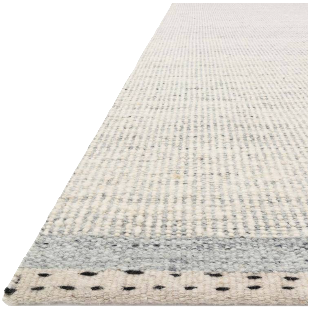 A perfect blend of refined and relaxed, the Sloane Collection is hand-woven of wool, cotton and polyester by artisans in India. Sloane offers a sophisticated foundation for a contemporarily bohemian look with perfectly woven stripes and minimalist appeal.  Hand Woven 79% Wool | 10% Cotton | 8% Polyester | 3% Other Fibers SLN-01 Mist