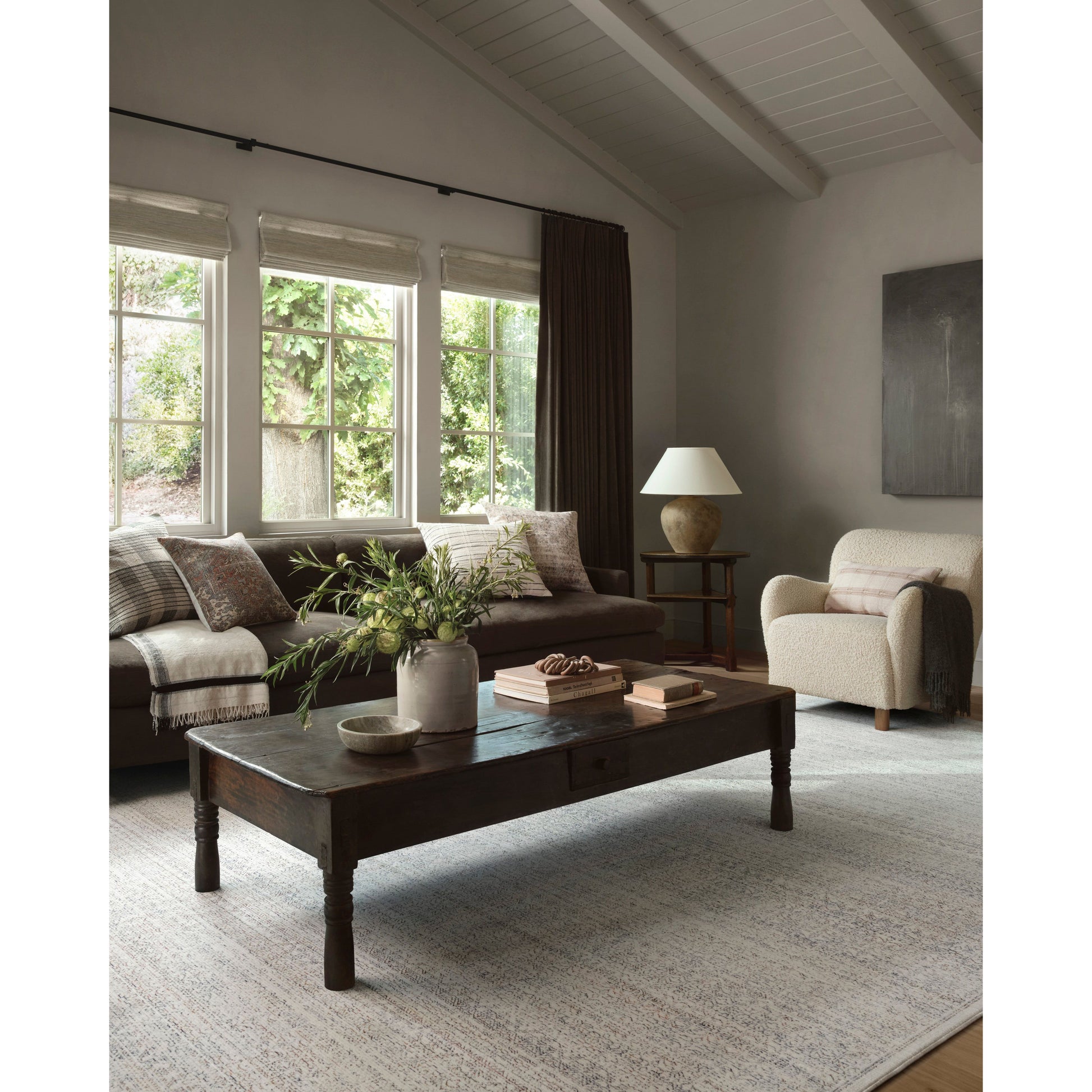 Stain-resistant, fade-resistant, and long-lasting, the Zuma Collection for Amber Lewis x Loloi features a soft pile in a serene grey, blue and ivory palette. Zuma also carries the Okeo-Tex® label, ensuring the rug's materials do not contain harmful substances. Power Loomed 100% Polyester Pile ZUM-01 AL Ivory / Multi