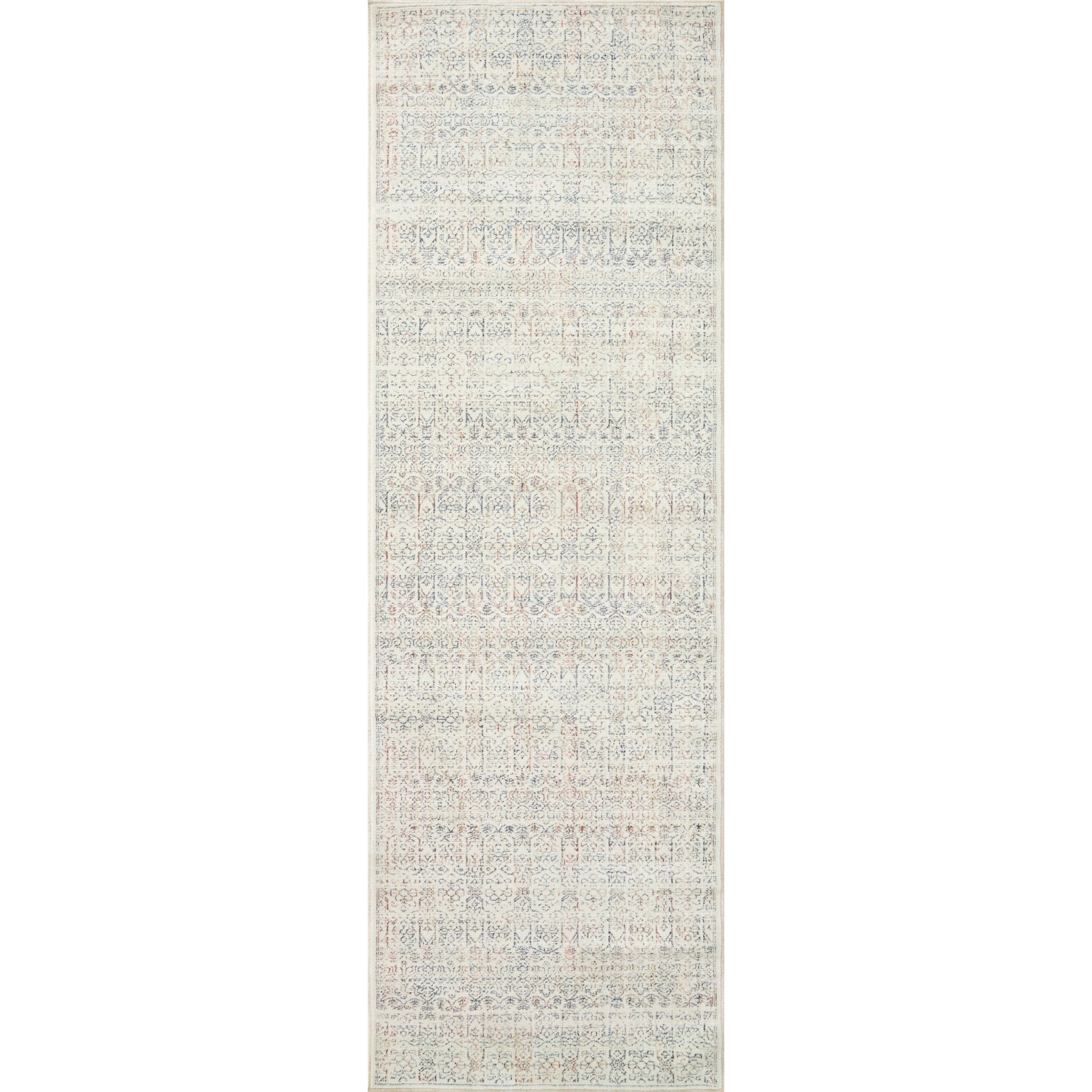 Stain-resistant, fade-resistant, and long-lasting, the Zuma Collection for Amber Lewis x Loloi features a soft pile in a serene grey, blue and ivory palette. Zuma also carries the Okeo-Tex® label, ensuring the rug's materials do not contain harmful substances. Power Loomed 100% Polyester Pile ZUM-01 AL Ivory / Multi