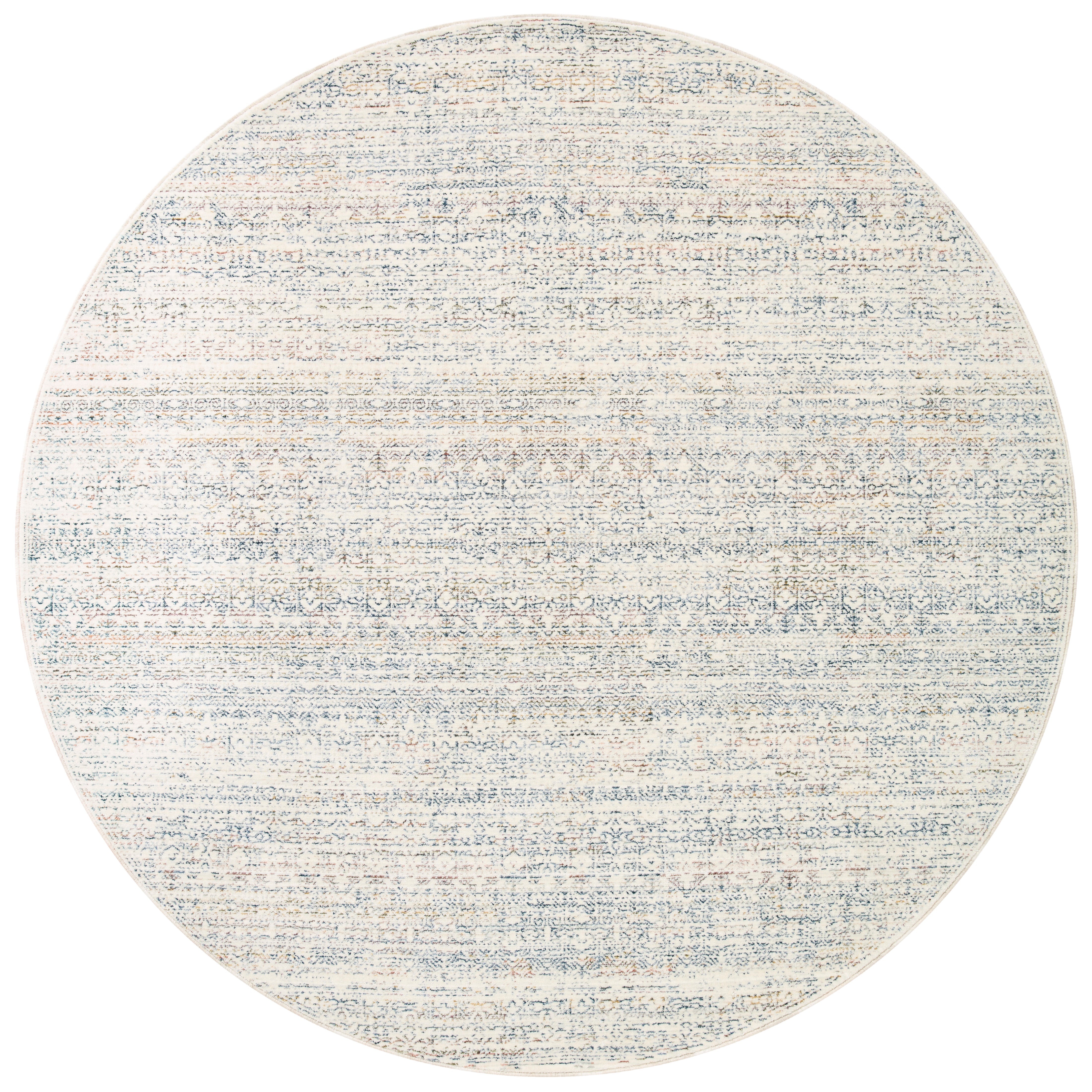 Stain-resistant, fade-resistant, and long-lasting, the Zuma Collection for Amber Lewis x Loloi features a soft pile in a serene grey, blue and ivory palette. Zuma also carries the Okeo-Tex® label, ensuring the rug's materials do not contain harmful substances. Power Loomed 100% Polyester Pile ZUM-01 AL Ivory / Multi
