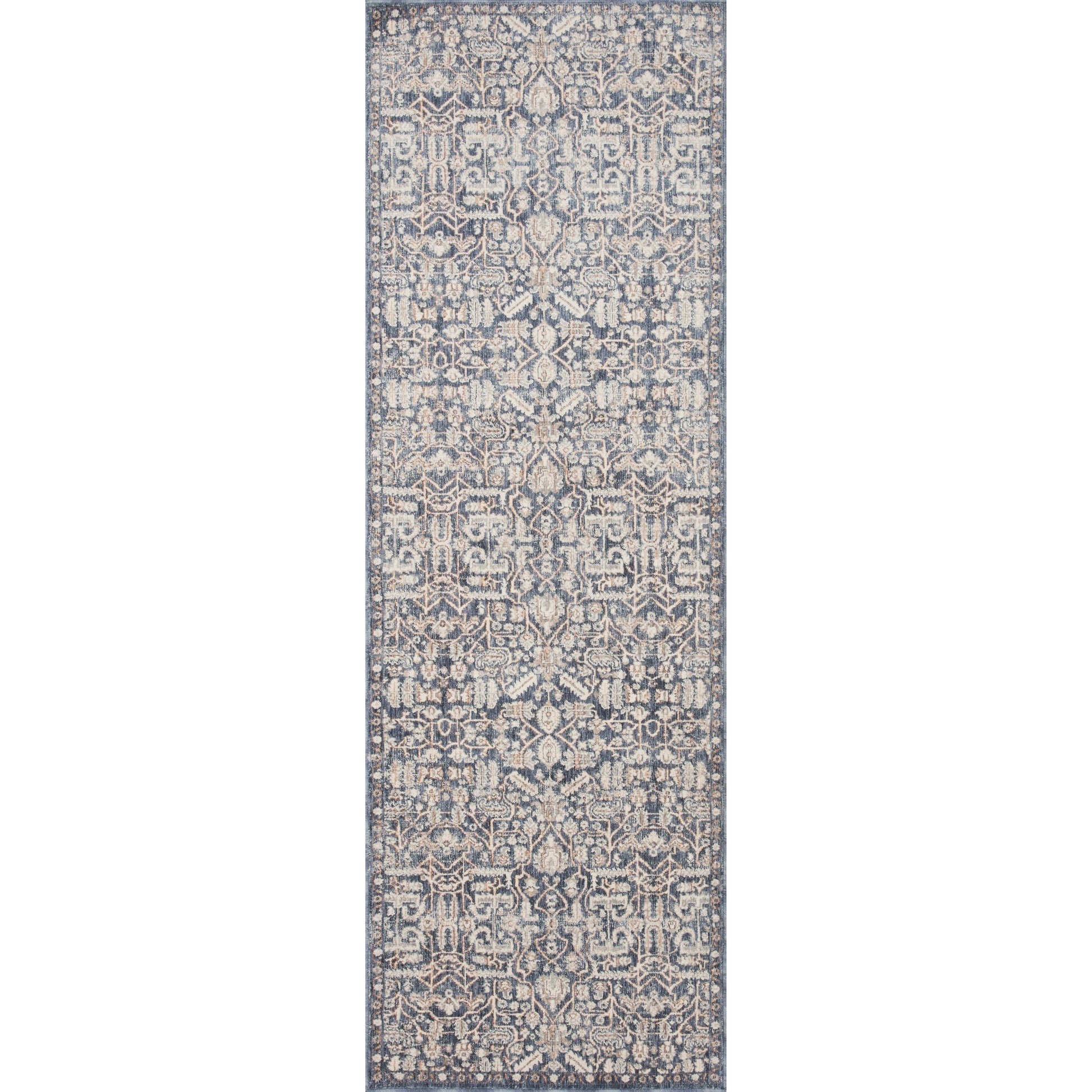 Stain-resistant, fade-resistant, and long-lasting, the Zuma Collection for Amber Lewis x Loloi features a soft pile in a serene grey, blue and ivory palette. Zuma also carries the Okeo-Tex® label, ensuring the rug's materials do not contain harmful substances. Power Loomed 100% Polyester Pile ZUM-02 AL Blue / Ivory
