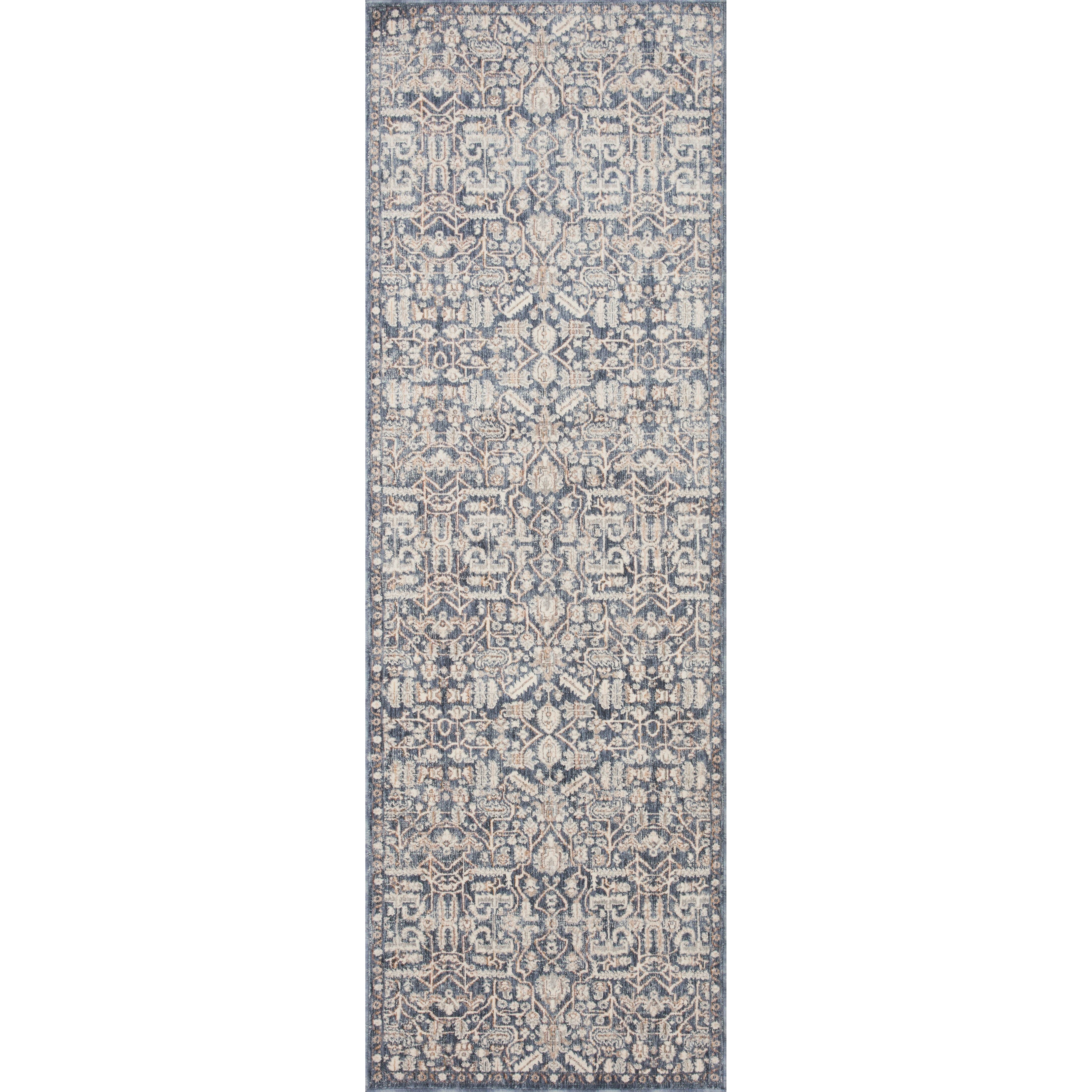 Stain-resistant, fade-resistant, and long-lasting, the Zuma Collection for Amber Lewis x Loloi features a soft pile in a serene grey, blue and ivory palette. Zuma also carries the Okeo-Tex® label, ensuring the rug's materials do not contain harmful substances. Power Loomed 100% Polyester Pile ZUM-02 AL Blue / Ivory