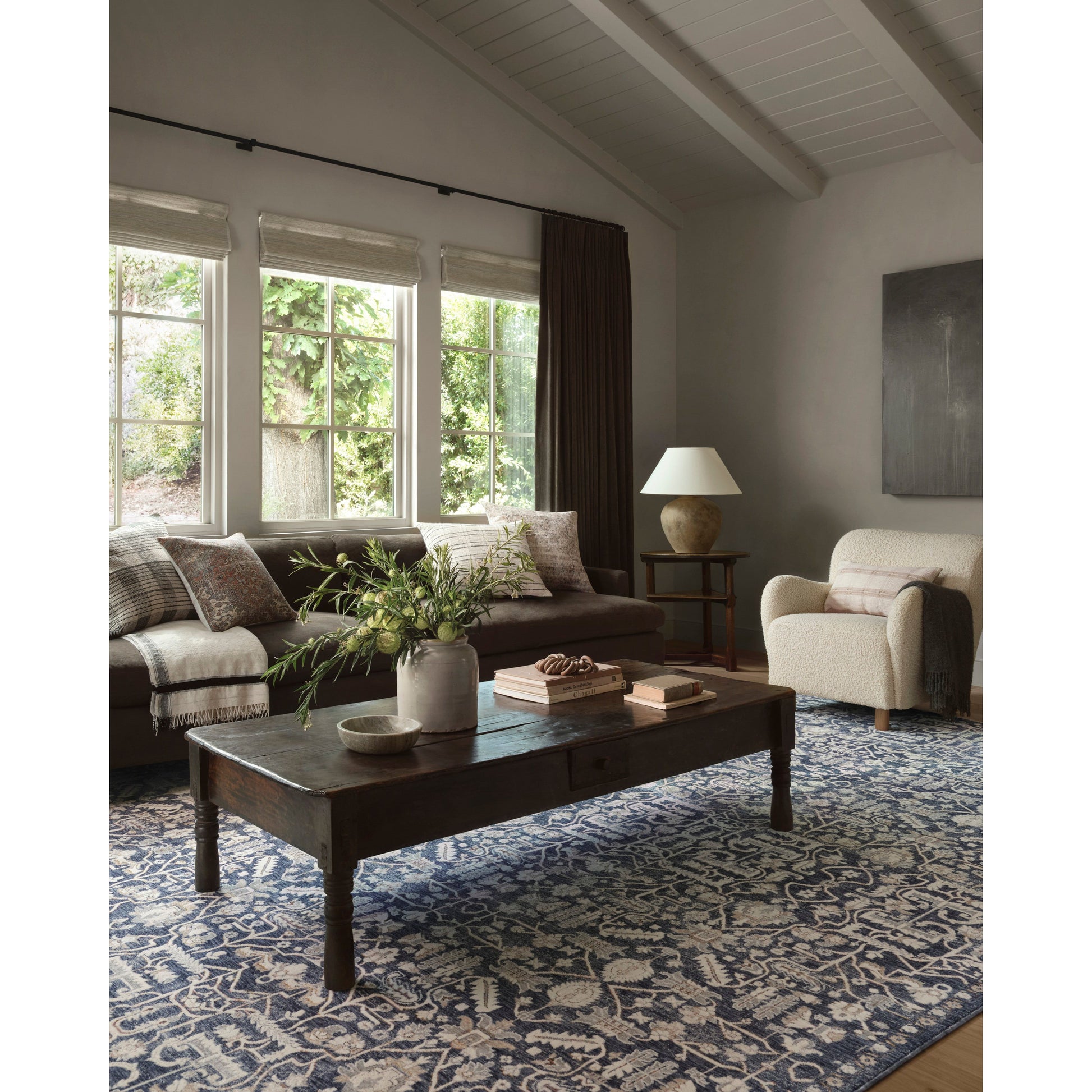 Stain-resistant, fade-resistant, and long-lasting, the Zuma Collection for Amber Lewis x Loloi features a soft pile in a serene grey, blue and ivory palette. Zuma also carries the Okeo-Tex® label, ensuring the rug's materials do not contain harmful substances. Power Loomed 100% Polyester Pile ZUM-02 AL Blue / Ivory