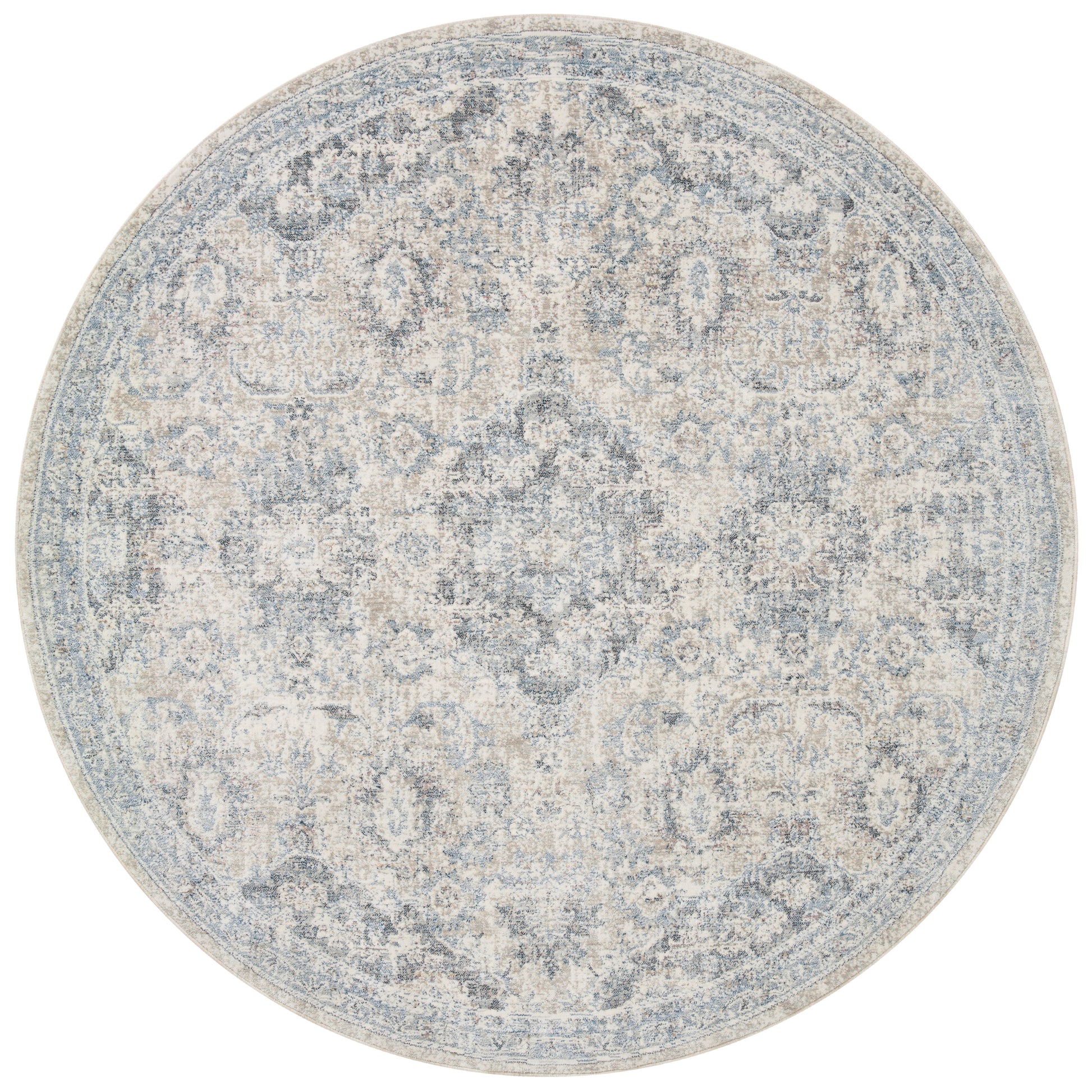 Stain-resistant, fade-resistant, and long-lasting, the Zuma Collection for Amber Lewis x Loloi features a soft pile in a serene grey, blue and ivory palette. Zuma also carries the Okeo-Tex® label, ensuring the rug's materials do not contain harmful substances. Power Loomed 100% Polyester Pile ZUM-06 AL Pebble / Stone