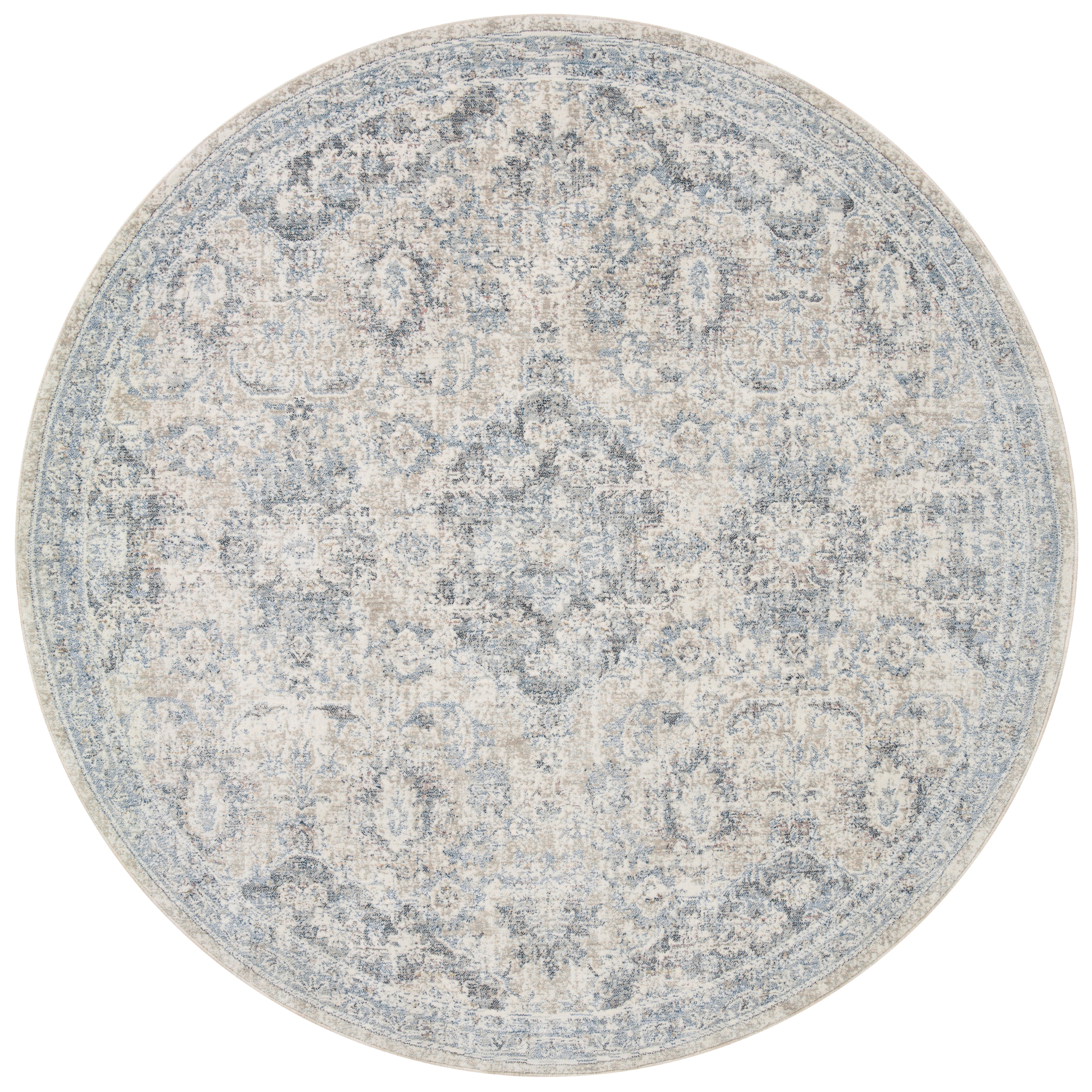 Stain-resistant, fade-resistant, and long-lasting, the Zuma Collection for Amber Lewis x Loloi features a soft pile in a serene grey, blue and ivory palette. Zuma also carries the Okeo-Tex® label, ensuring the rug's materials do not contain harmful substances. Power Loomed 100% Polyester Pile ZUM-06 AL Pebble / Stone