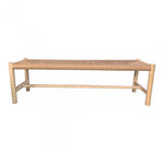 This Hawthorn Small Bench - Natural features a woven natural fiber that adds texture and an artisanal touch to any space. Versatile and natural, this is the perfect accent for the living room, the entrance hall, or at the end of your bed.  Dimensions: 48"W x 17"D x 18"H Seat Height: 18"  Materials:  Solid Elm Frame Woven Natural-Fiber Rope Seat