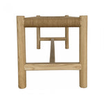 This Hawthorn Small Bench - Natural features a woven natural fiber that adds texture and an artisanal touch to any space. Versatile and natural, this is the perfect accent for the living room, the entrance hall, or at the end of your bed.  Dimensions: 48"W x 17"D x 18"H Seat Height: 18"  Materials:  Solid Elm Frame Woven Natural-Fiber Rope Seat