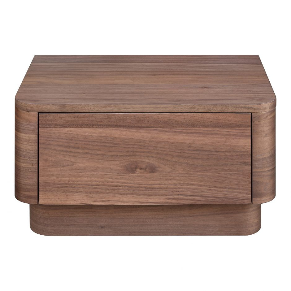 Round Off Walnut Brown Small Nightstand | ready to ship!