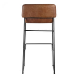 Upgrade your kitchen or dining room with this sleek, cocktail-ready Starlet Counter + Bar Stool - Open Road Brown Leather that showcases poise and comfort. This adds a cool sophistication to your space with its slim iron frame and luxe leather upholstery. 