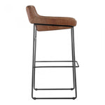 Upgrade your kitchen or dining room with this sleek, cocktail-ready Starlet Counter + Bar Stool - Open Road Brown Leather that showcases poise and comfort. This adds a cool sophistication to your space with its slim iron frame and luxe leather upholstery. 
