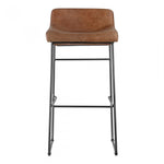 Upgrade your kitchen or dining room with this sleek, cocktail-ready Starlet Counter + Bar Stool - Open Road Brown Leather that showcases poise and comfort. This adds a cool sophistication to your space with its slim iron frame and luxe leather upholstery. 