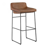 Upgrade your kitchen or dining room with this sleek, cocktail-ready Starlet Counter + Bar Stool - Open Road Brown Leather that showcases poise and comfort. This adds a cool sophistication to your space with its slim iron frame and luxe leather upholstery. 