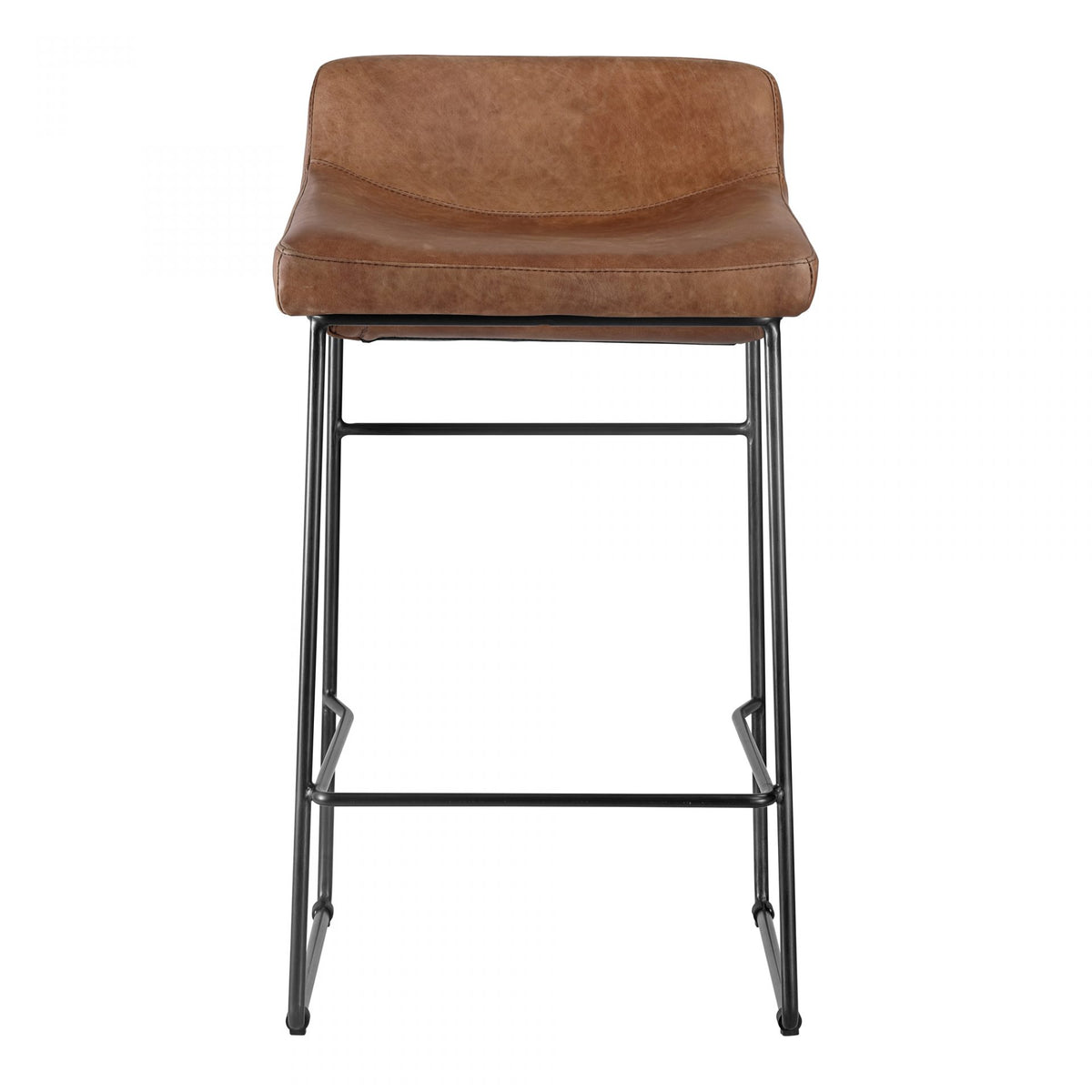Starlet Counter Stool - Brown Leather | Floor Model - One Available