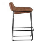 Upgrade your kitchen or dining room with this sleek, cocktail-ready Starlet Counter + Bar Stool - Open Road Brown Leather that showcases poise and comfort. This adds a cool sophistication to your space with its slim iron frame and luxe leather upholstery. 