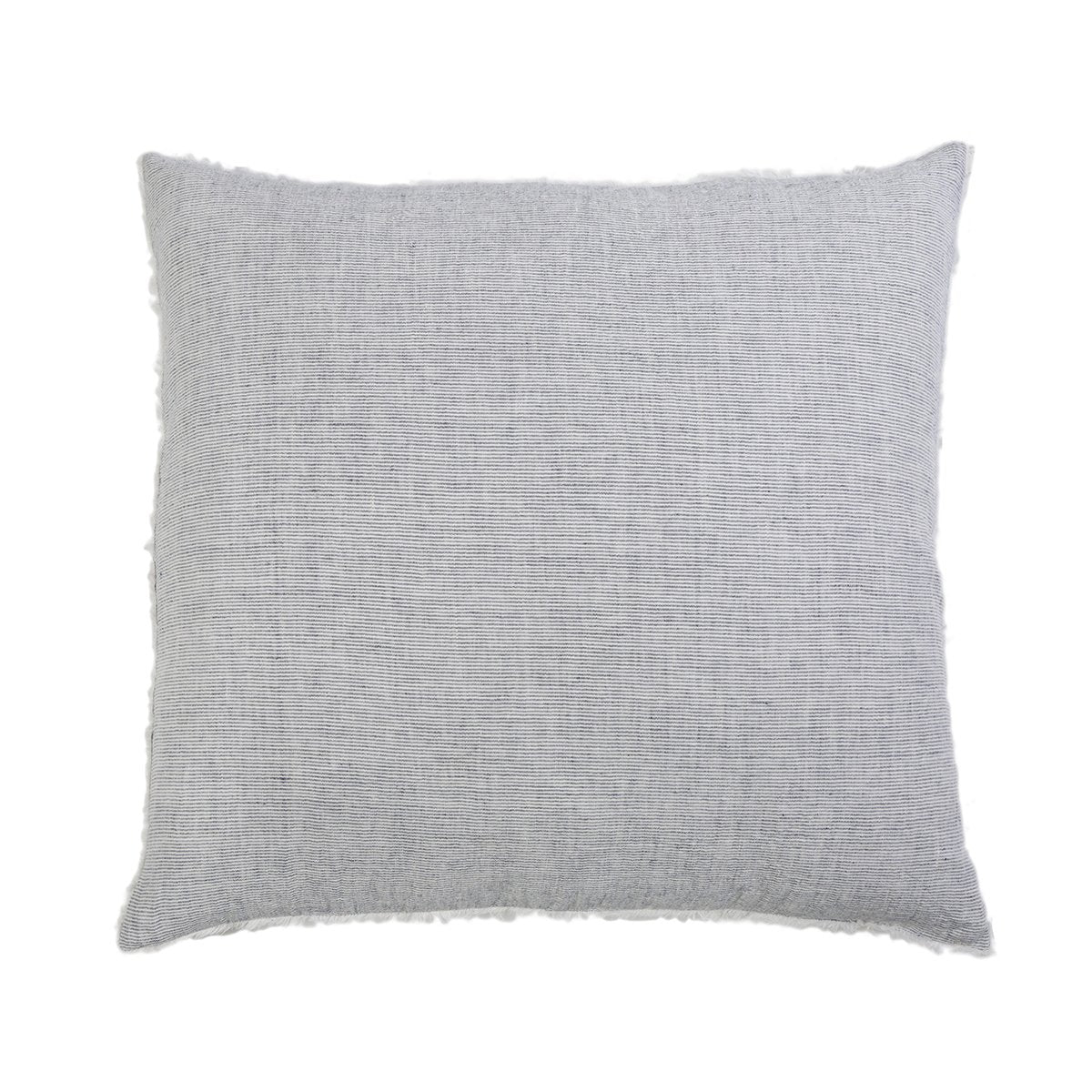 Subtle frayed edges of soft linen add a dash of unexpected detail to this Logan Duvet Collection Navy by Pom Pom at Home. Woven with two different colored yarns for a heathered effect, the duvet cover and shams feature shell button closures.  Inserts sold separately 100% linen Shell-button closure Machine wash cold; tumble dry low; warm iron as needed. Do not bleach