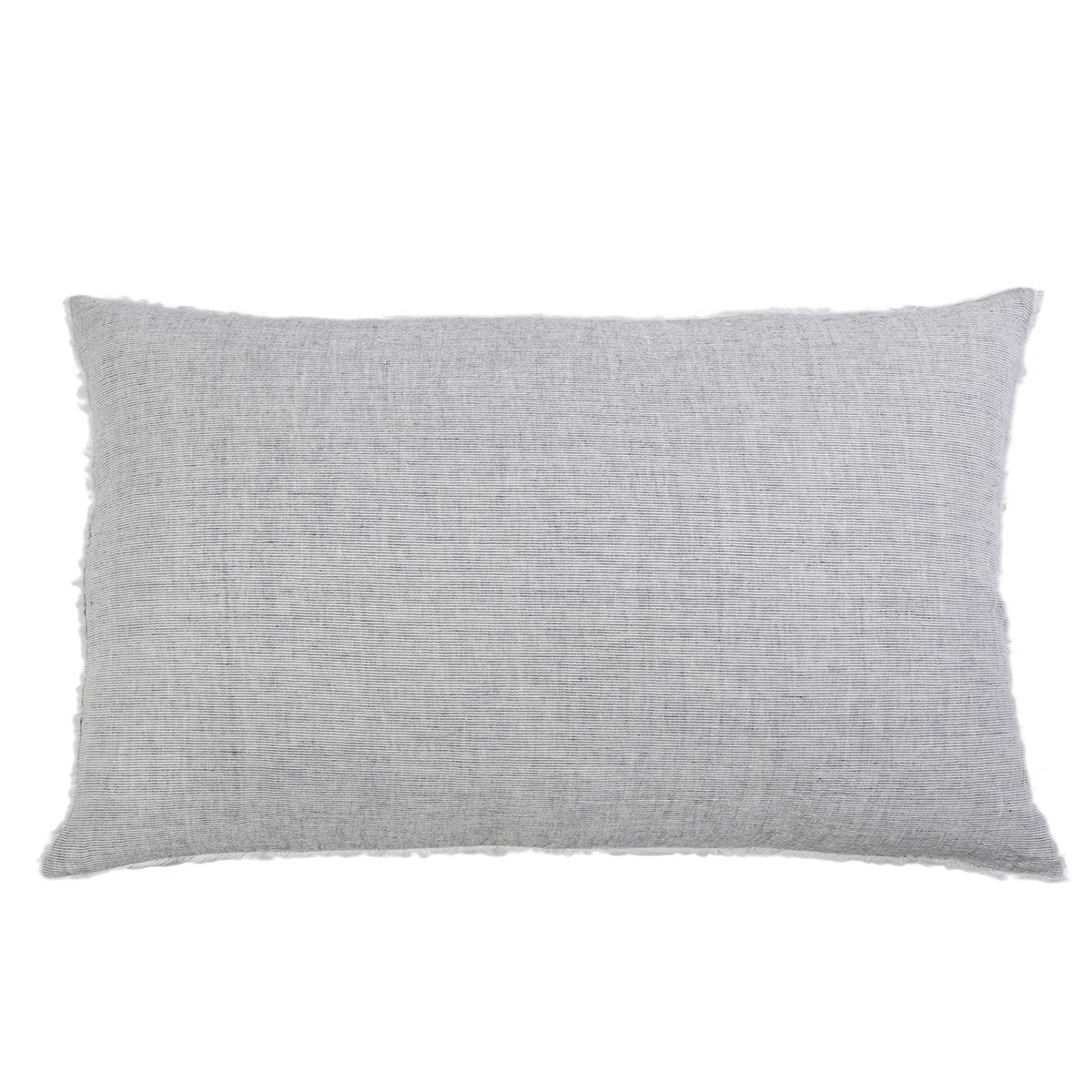 Subtle frayed edges of soft linen add a dash of unexpected detail to this Logan Duvet Collection Navy by Pom Pom at Home. Woven with two different colored yarns for a heathered effect, the duvet cover and shams feature shell button closures.  Inserts sold separately 100% linen Shell-button closure Machine wash cold; tumble dry low; warm iron as needed. Do not bleach