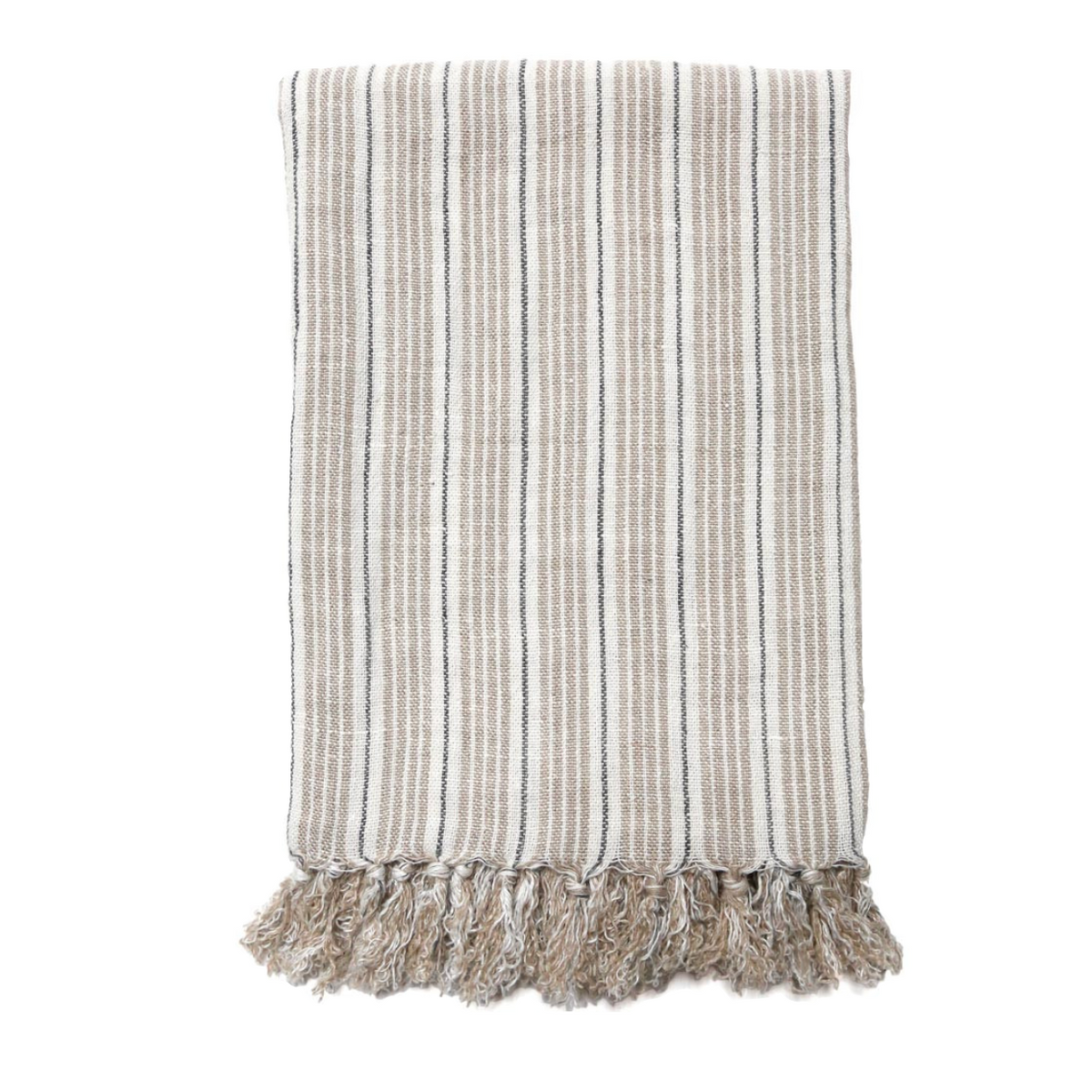 Newport Throw Natural/Midnight | ready to ship!