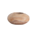 These Sandstone Tealight Holders add an organic ambiance -- the natural aspect of these sandstone tea lights make it a whole vibe. Pair together or one on its own.   Each one will vary.   Size: 4"L x 2.75 "W x 3.5" Round 