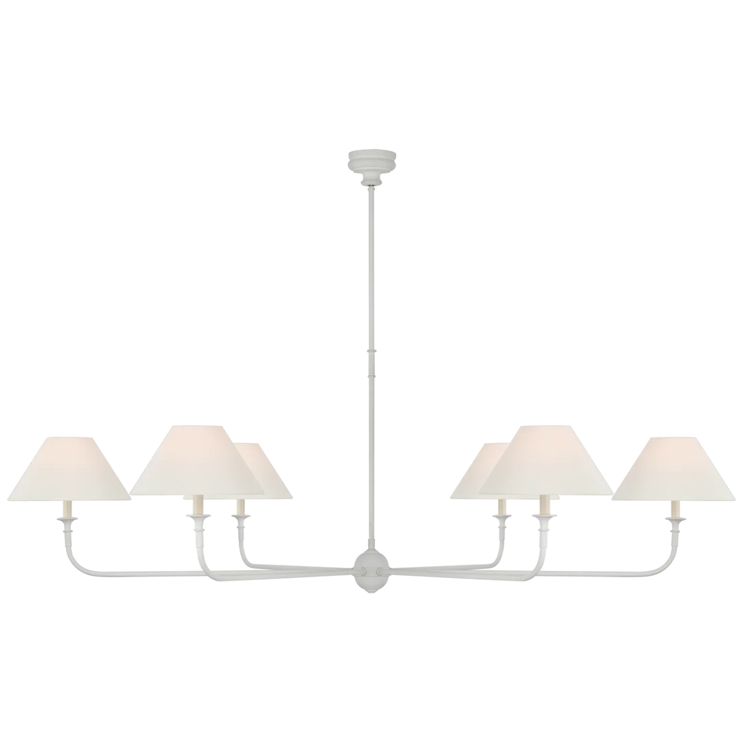 Featuring Piaf Oversized Chandelier by Visual Comfort at Amethyst Home. With the Piaf, Thomas O'Brien explores clean shapes with an airy feel. Natural steel bars intersect with wooden and metal hubs accented by simple candles and white conical shades. The juxtaposition of classic, casual forms with modern details will lend itself effortlessly to a diverse .  Amethyst Home provides interior design, new home construction design consulting, vintage area rugs, and lighting in the San Diego metro area.