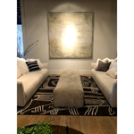 Adrian Ottoman in Milma - 20004 Natural Fabric. 