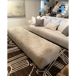 Adrian Ottoman in Milma - 20004 Natural Fabric. 
