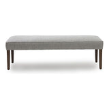 This Charlie Bench by Verellen features exposed wood and a clean look. Made to order in their North Carolina atelier, the Charlie Bench comes standard with:  • Foam Down Tight Seat Construction • Double Needle • Upholstered Only • Please Specify Stitch Detail • Please Specify Leg Finish