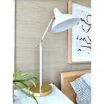 Featuring Charlton Table Lamp by Visual Comfort at Amethyst Home. We love the hand-rubbed antique brass matched with either plaster white or black in this Charlton Table Lamp. This is the perfect lamp for your office, bedroom, or other space needing controlled light. 
Overall Dimensions: 9.5" L x 9.5" W x 27" HWeight: 8 lbs..  Amethyst Home provides interior design, new home construction design consulting, vintage area rugs, and lighting in the Washington metro area.